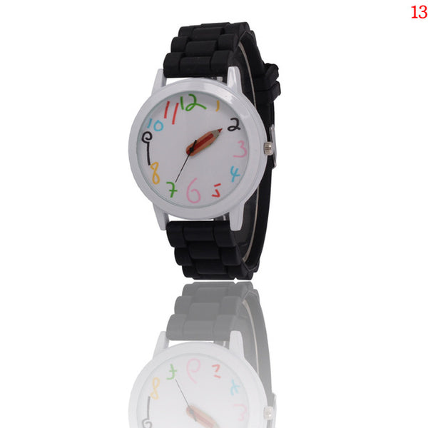Doreen Box Silicone Jelly Quartz Wrist Watches Pencil Pointer Children Kids Cute